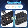 JIZZU Dual USB Car Charger Socket with Switch, PD USB C Charging Socket, QC3.0 Charging Socket, Type C Motorhome Socket 12V / 24V