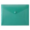 JMS we create smile (Pack of 30) A5 Translucent Colourful Document Folder Stud Wallets - Plastic Carry Popper Wallets with Button (Green)