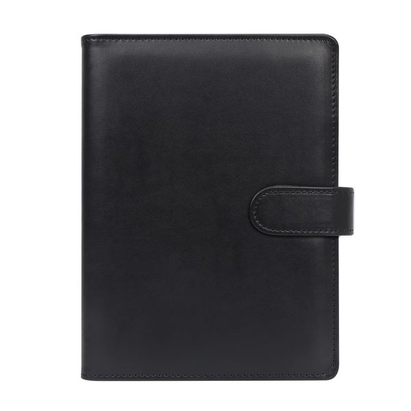 Skycase A5 Binder,6 Löcher Loseblatt, PU Leder Budget, Notizbuch,Ringbuchordner Ringbinder Planer Ordner Portfolio,Ringbuch DIN,Notebook Cover für Füllpapier,Schwarz