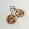 Sajid Personalised Name Wooden Keyring Keychain