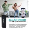 Movo Wireless Mini DI DUO Dual Lightning Wireless Lavalier Microphone for iPhone