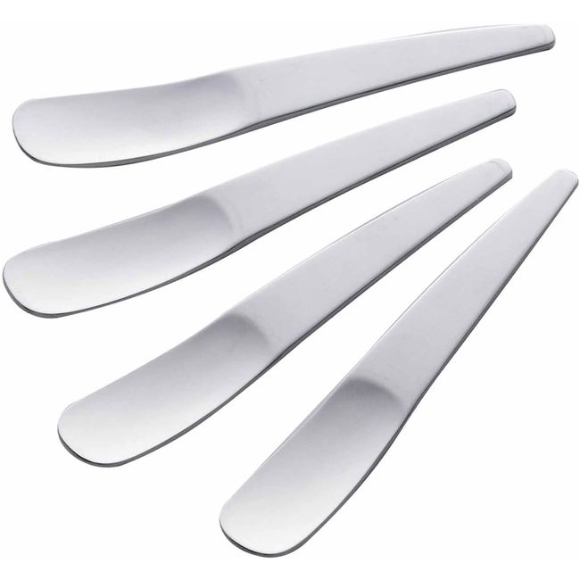 Shimomura 43076 Petite Spoon, 3.5 inches (9 cm), Stainless Steel, Frosted, Dip Sauce, Jam, Set of 4, Tsubamesanjo