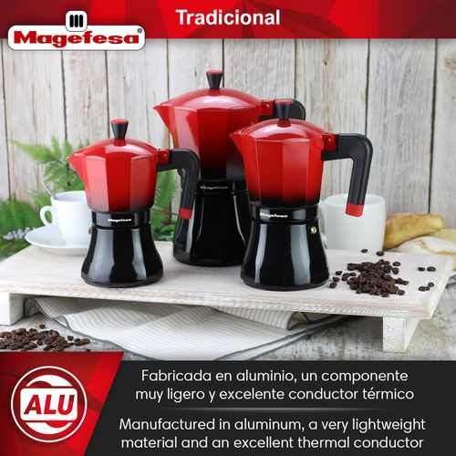 MAGEFESA Tradicional 9-Cup Stovetop Espresso Maker – Italian Moka Pot – Induction Compatible – Stainless Steel & Aluminum – Cool-Touch Handle – Eco-Friendly Coffee Brewer