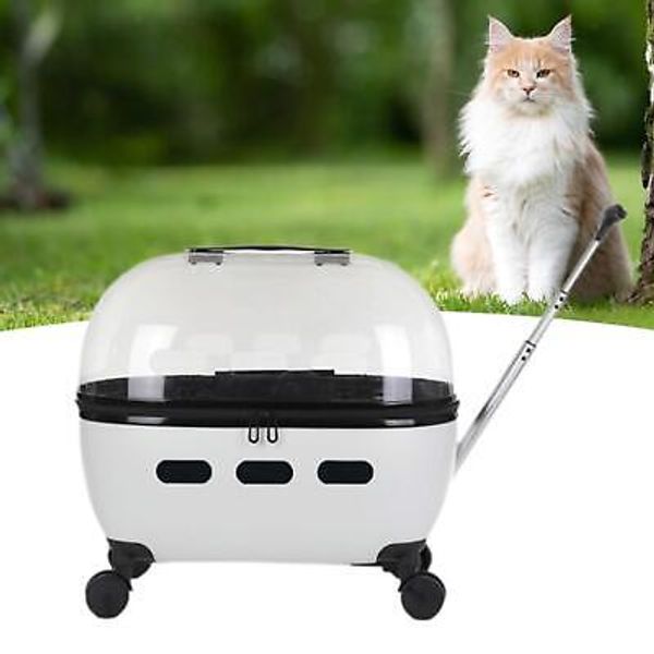 Cat Carrier with Wheels Cat Carrier Suitcase Portable Luggage Breathable Travel