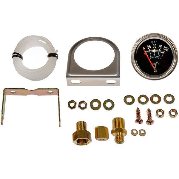 Dorman 7-153 Oil Pressure Gauge Kit Universal Fit, Chrome, Black