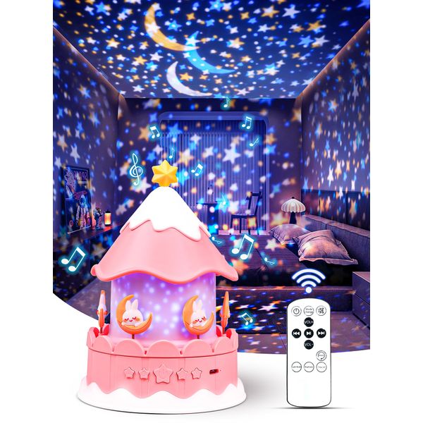 Star Projector Night Light for Kids - 21 Films Unicorn Musical Lamp, Princess Room Decor, Ideal Gift for Birthday, Christmas & New Year Celebrations