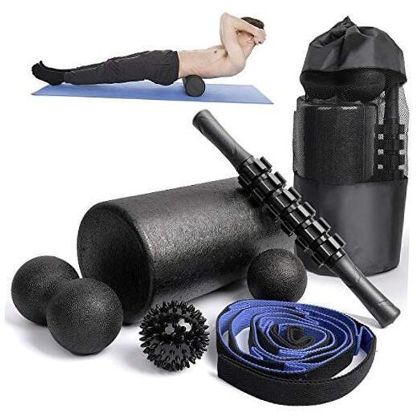 6 in1 Foam Roller Set -High Density Roller Foam,Muscle Roller Stick,2 Plantar