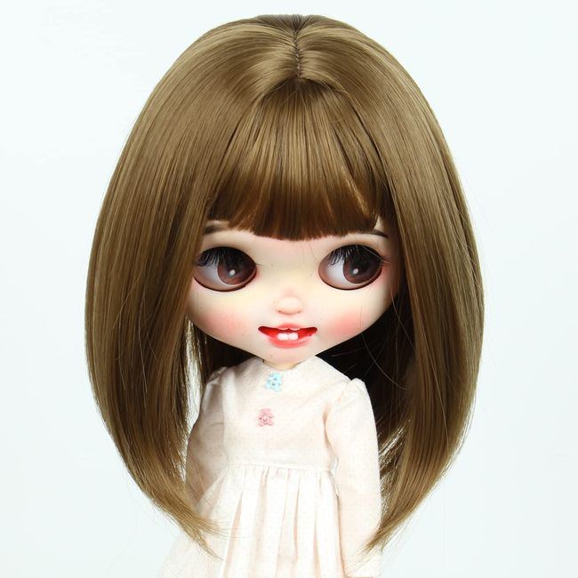 Linfairy 9-10 inch Doll Doll Wig Shoulder Hair (Muffled Cyan)