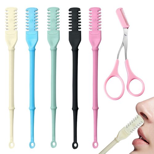 IKOPFLN 5 Pezzi Nose Hair Trimmer, 2 in 1 360° Rotanti Lame a Doppio Rasoio Peli Naso Taglia Peli Naso e Orecchie Adatto a Uomini e Donne, Colori Misti, Portate 1 un rasoio per sopracciglia