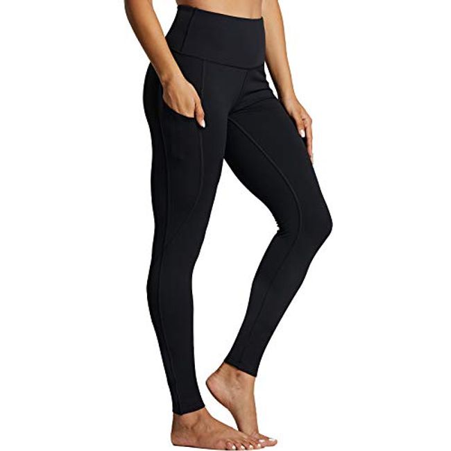 ZUTY Fleece Lined Leggings Women Winter Thermal Insulated Leggings with Pockets High Waisted Warm Yoga Pants Plus Size-Black-XXL