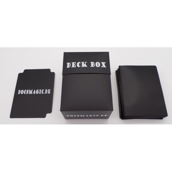 docsmagic.de Deck Box + 60 Mat Black Sleeves Small Size - YGO
