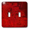 3dRose lsp_78030_2 Bright Red Grunge Flourish Double Toggle Switch