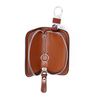 StarHide Tan Leather Key Case Small Hanging Keychain Holder Zipper Pouch Wallet