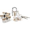 Loboo Idea 6 Pieces Practice Lock Set,6 Pack Transparent Locks, Clear Cylinder Lock with Keys for Lock Picking Practice,Locksmith Beginner