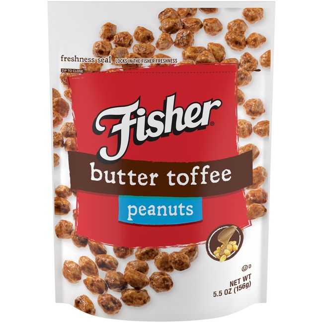 Fisher Snack Butter Toffee Peanuts, 5.5 Ounces (Pack of 6), No Artificial Colors or Flavors