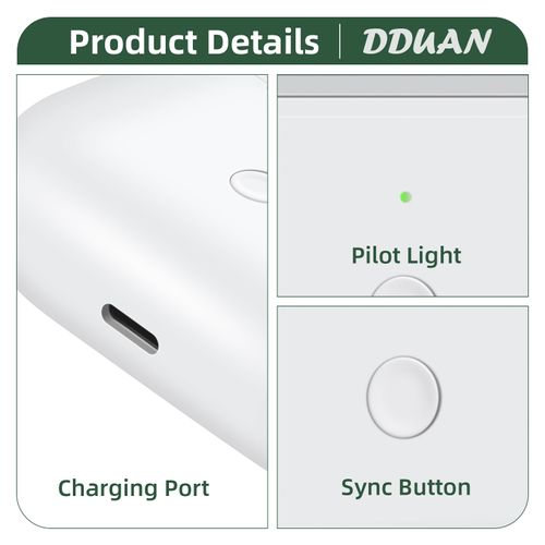 DDUAN Charging Case Compatible with AirPods Pro 1st &2nd Gen, Wireless Charger Replacement Box, Bluetooth Pairing Sync Button, Light-ning Port, 660mAh