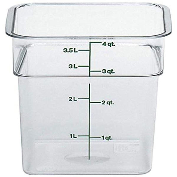 Cambro 4SFSCW135 CamSquare Square Food Storage Container (4-Quart, Polycarbonate, NSF)