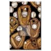 Printed Single-pole Decora Rocker Switch with matching Wall Plate - Baseball Gloves - Image by Dan Morris