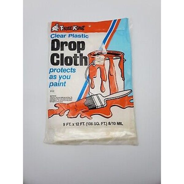 NOS Vintage Frost King Plastic Drop Cloth 9'x12' Thermwell Products Co Inc