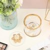 SUMTree Wattestäbchen box aus Glas Gold Organizer Wattepads Behälter Box