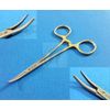 GOLD HANDLE MOSQUITO HEMOSTAT CURVED 5" + IRIS DISSECTING SCISSORS 4.5" STRAIGHT