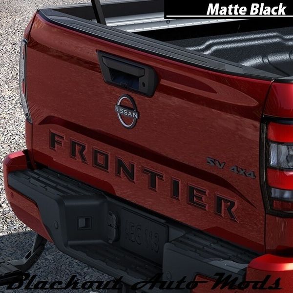 Matte Black Raised Tailgate Letters for 2022-24 Nissan Frontier Plastic Inserts