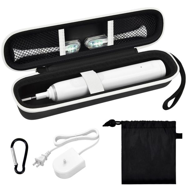 Electric Toothbrush Travel Case Compatible with Oral-B Pro 1000 7500 1500, for Philips for Sonicare ProtectiveClean 4100 1100 5100 7500, Storage Holder Bag for Brush Head and Charger (Box Only)