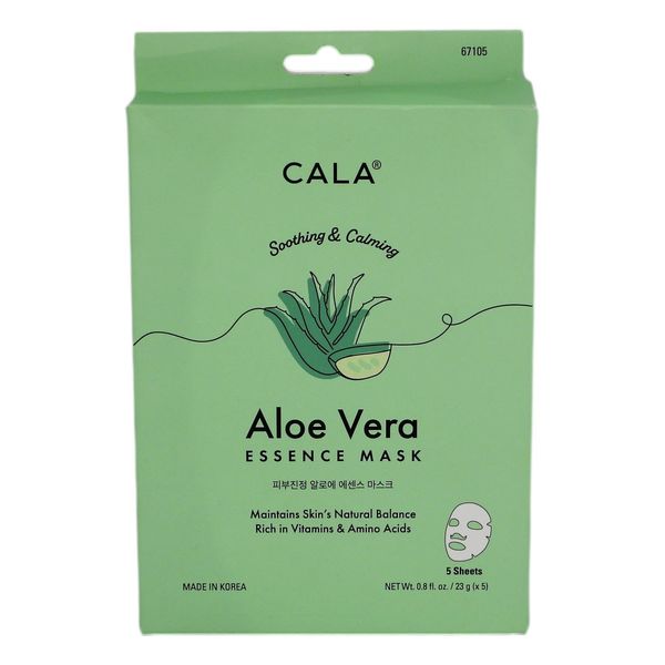 Cala Aloe vera essence facial mask sheets 5 count, 5 Count