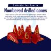 Numbered drilled cones (Set of 10 cones - Red)