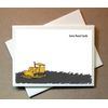 Personalized Bulldozer Note Cards (40 Cards and Blank Envelopes)