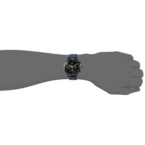 Seiko Watch AFST401 Fusion 70s City Military Taste Chronograph Black Dial Curved Hardlex Wristwatch with Daily Use Reinforced Water Resistant (10 ATM) Blue, Dial color - black, Fashion 70s City Military Taste Black Dial Watch