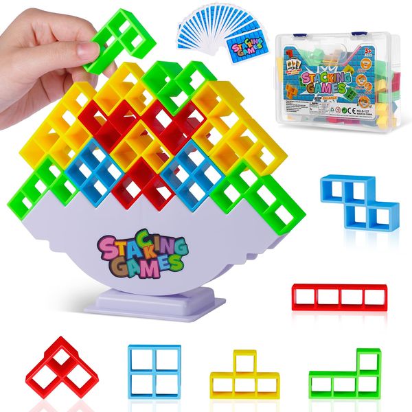 CERBONNY Balance and Fun Stack Attack Game for Adults & Kids, 2+ Players Family Games, Parties Games and Team Building Block Toys