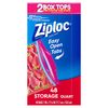 Ziploc Storage Bags with New Grip 'n Seal Technology, For Food, Sandwich, Organization and More, Smart Zipper Plus Seal, Quart, 3 pack, 150 count