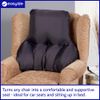 Quarry NHS Back Support Cushion | Black | H63xD30xW40-60cm