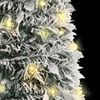 6FT Pre-Lit Flocked Fully Decorated Pull Up Christmas Tree Collapsible Xmas Tree
