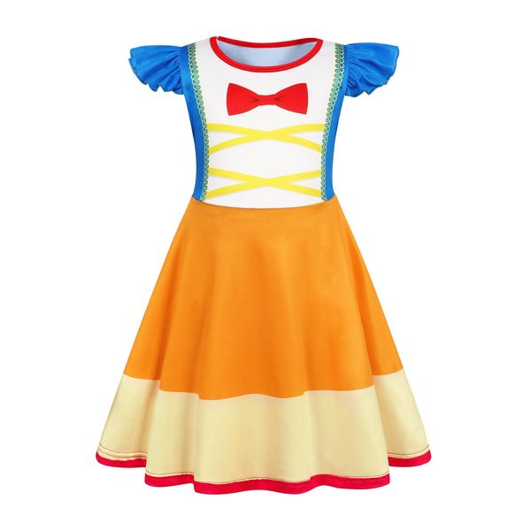 Sukyfecde Princess Dresses for Girls Halloween Costumes Kids Birthday Party Dress Up Role Play Christmas Outfits Size 5t Yellow