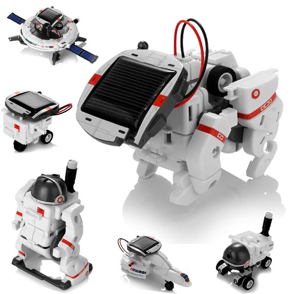 Solar Robot Toys 6 in 1 STEM Learning Kits Educational Space Moon Exploration Fleet Building Experiment Toys DIY Solar Power Science Gift for Kids Aged 8-12