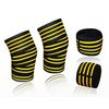 Kango Pro Knee Wraps  Pair Squats Supports Gym Training 4Yellow Line