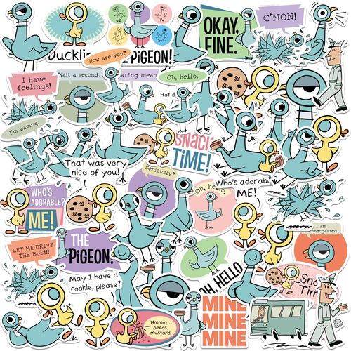 Hidden Pigeon 50ct Vinyl Large Deluxe Stickers Variety Pack - Laptop, Water Bottle, Scrapbooking, Tablet, Skateboard, Indoor/Outdoor