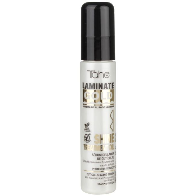 Tahe Laminate Gold Haarserum Nagelhautversiegelung und Hitzeschutz Shine Treatment Oil, 60 ml