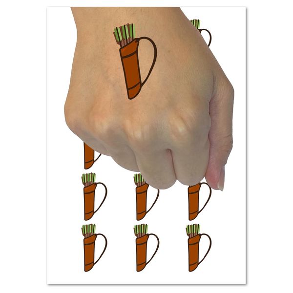 Archer Quiver with Arrows Archery Temporary Tattoo Water Resistant Fake Body Art Set Collection - 54 1" Tattoos (1 Sheet)