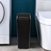 Rinboat Plastic Slim Black Swing Bin Dustbin with Lid, 14 Litre, 1 Pack