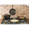 Lodge Heat Enhanced and Seasoned Cast Iron Rectangular Mini Server, 10-Ounce, Black