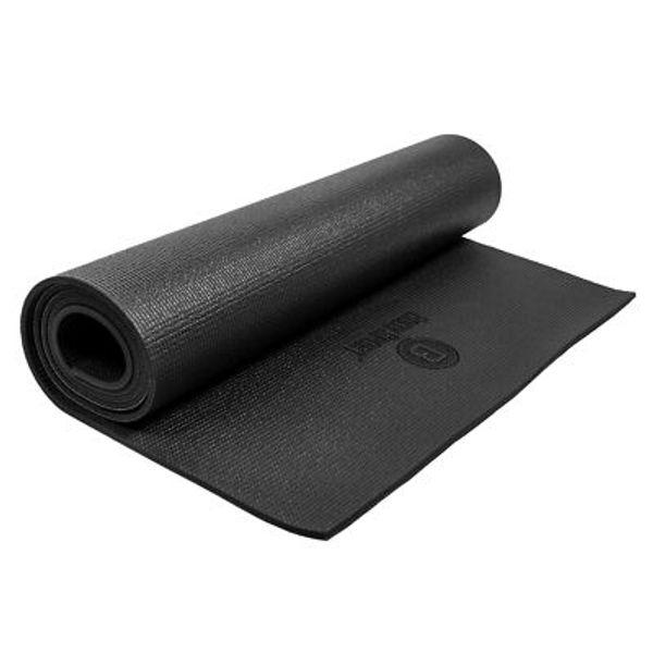 Body Sport 1/4" Yoga Mat Black - High-Density Non-Slip Surface with Shock Abs...