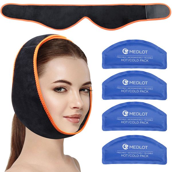 Face Ice Pack Wrap for TMJ Wisdom Teeth Reusable Hot Cold Therapy Gel Packs