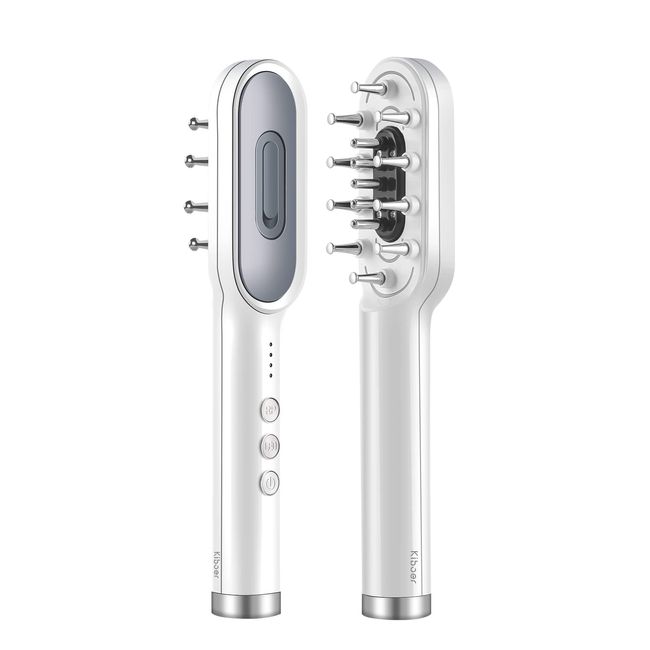 Electric Scalp Brush, RF Facial Beauty Device, Electric Brush, EMS Brush, Scalp Care, EMS Microcurrent, LED Light Esthetics, Face Care, For Both Wet and Dry Cordless, Includes Lotion Box (White)