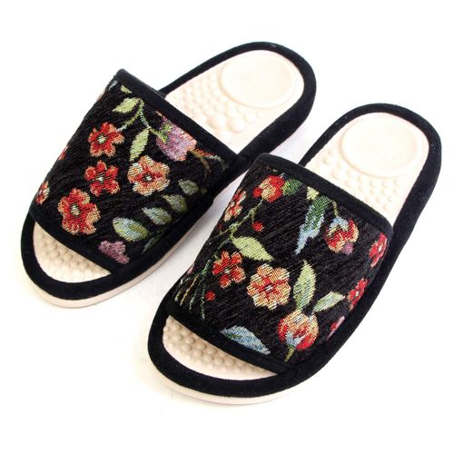 Salad Bowl 2881 Women's Health Slippers, Sandals, Washable, Made in Japan, Black