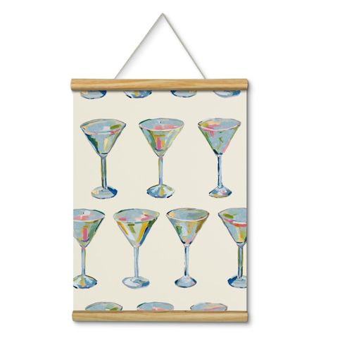 VIYYIEA Wooden Framed Canvas Wall Art Prints, Cocktails Portable Hanging Posters, Summer Wall Decor Paintings Picture, Suit for Home Kitchen Office Living room Bedroom Bathroom - 16L x 12W