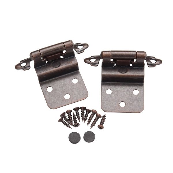 10 Pair 20 pcs Self Closing Cabinet 3/8 Offset Inset Hinges Bronze ORB 62727