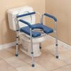 Folding Commode with Padded Seat, Portable Toilet and Bedside Commode Chair